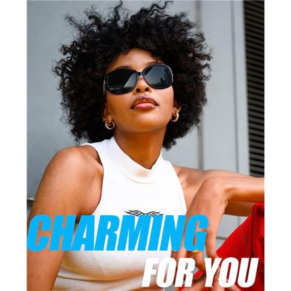 Polarized Sunglasses Womens Trendy A01-pitch Black - Picture 3 of 5